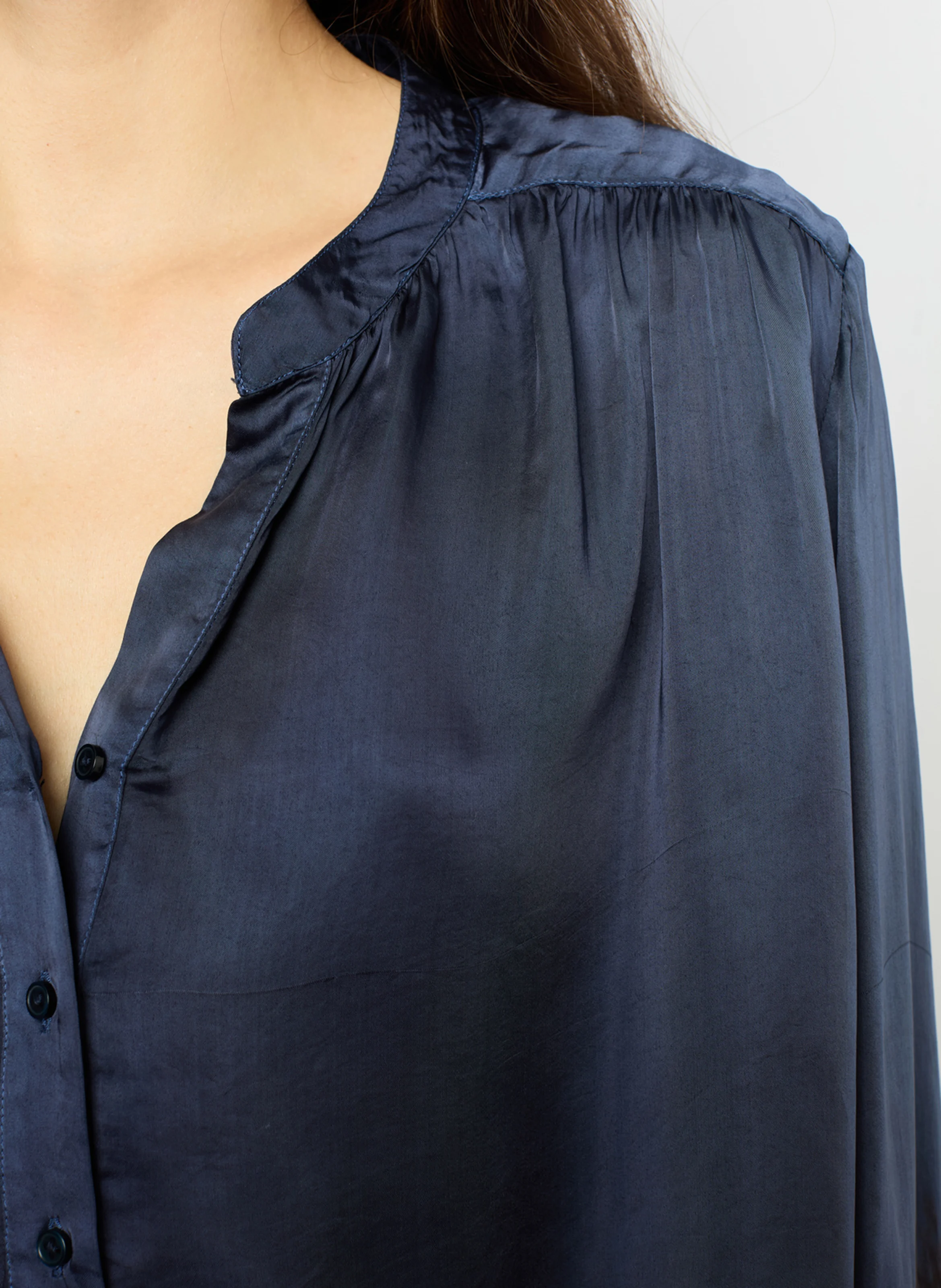 BENEDITH - Blouse col rond| Bleu
