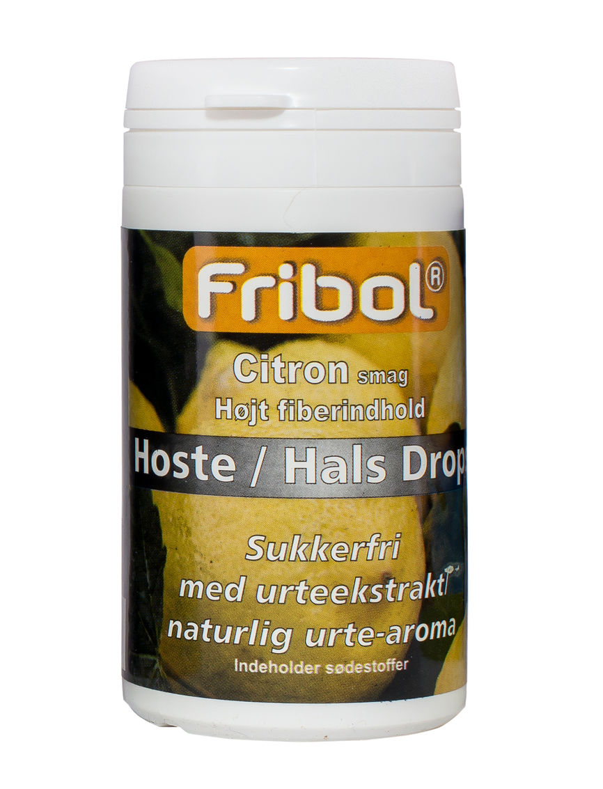 Fribol Hoste/Hals Sitron drops u/sukker 60 g