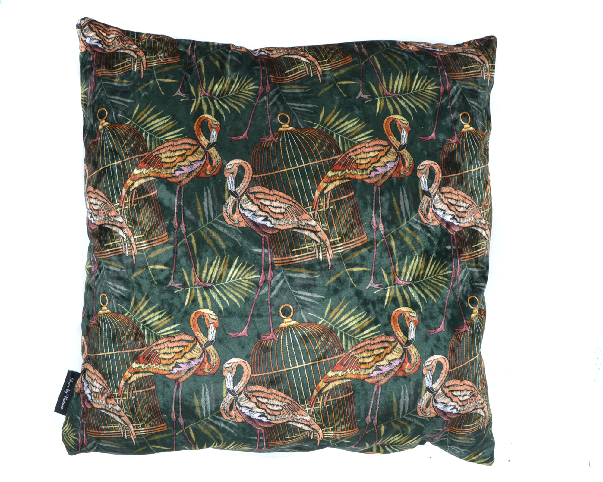 Kussen Flamingo 45 x 45 cm Groen