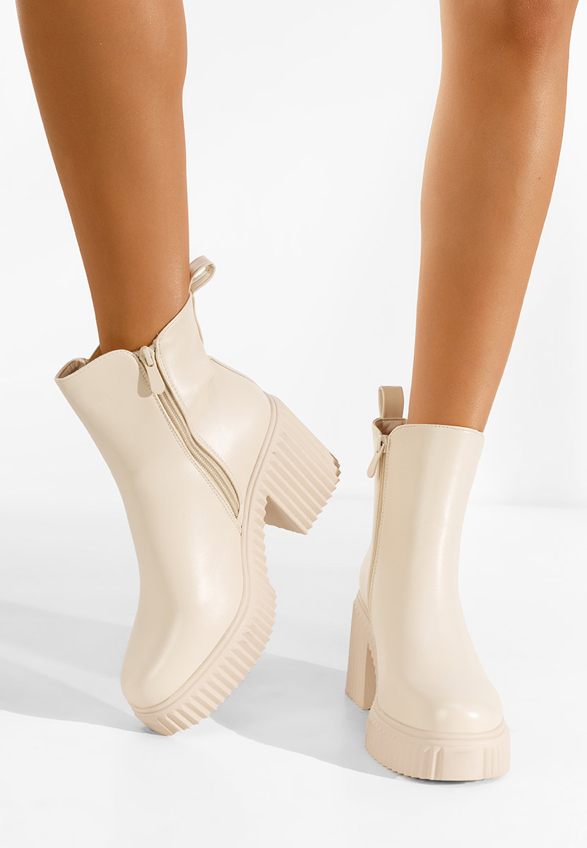 Bottines chelsea femme beige Enicena
