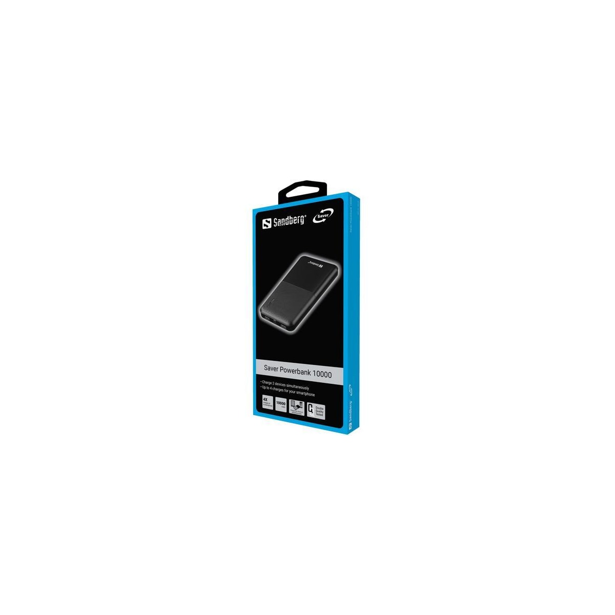 10 000 mAh Saver Power Bank, svart