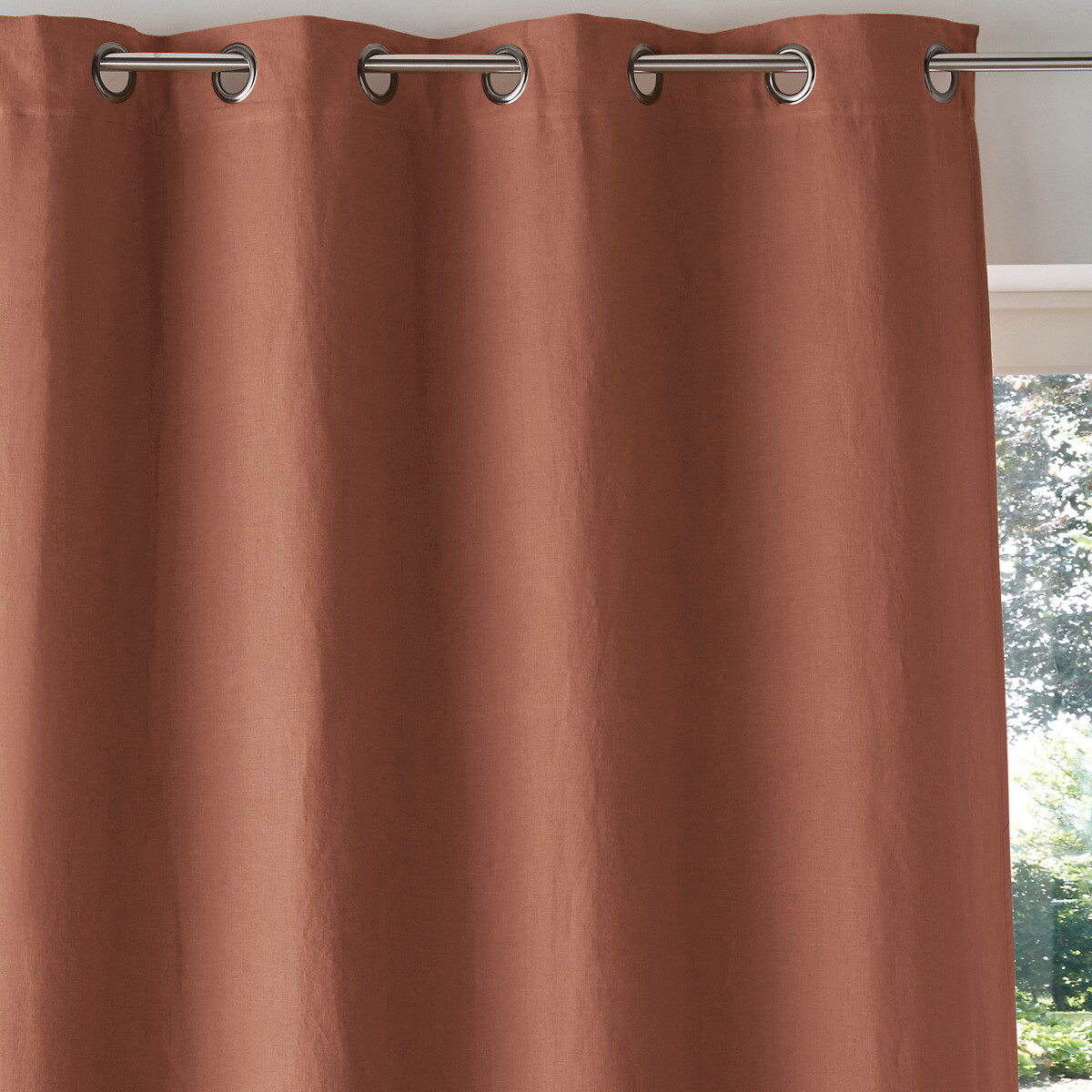 LA REDOUTE INTERIEURS<br>Cortina blackout em linho lavado com ilhós Onega