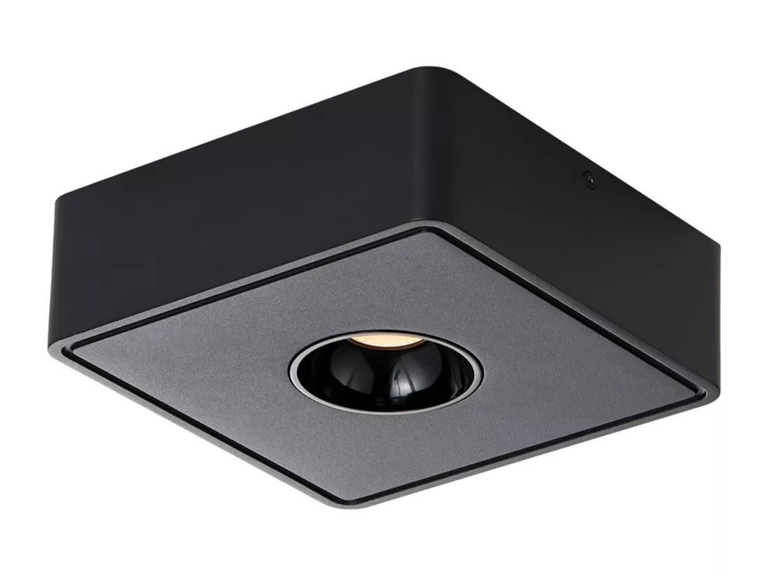 NETTLIFE Spot de Plafond LED noir 7W en saillie angulaire blanc chaud petit plafonnier pour salon couloir chambre salle à manger cuisine restaurant