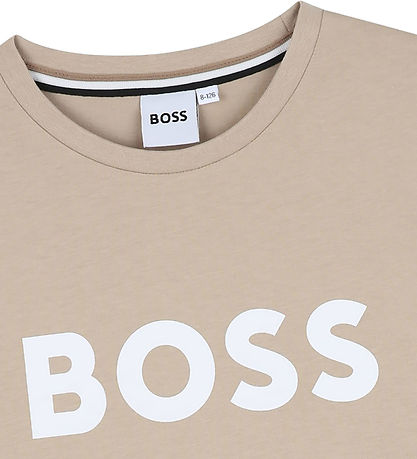 BOSS T-Shirt - Stone m. Weiß