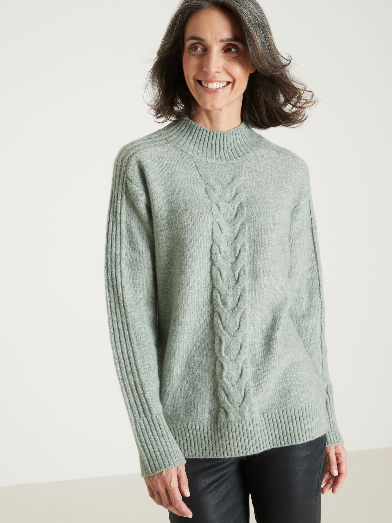 Pull col montant en jersey envers