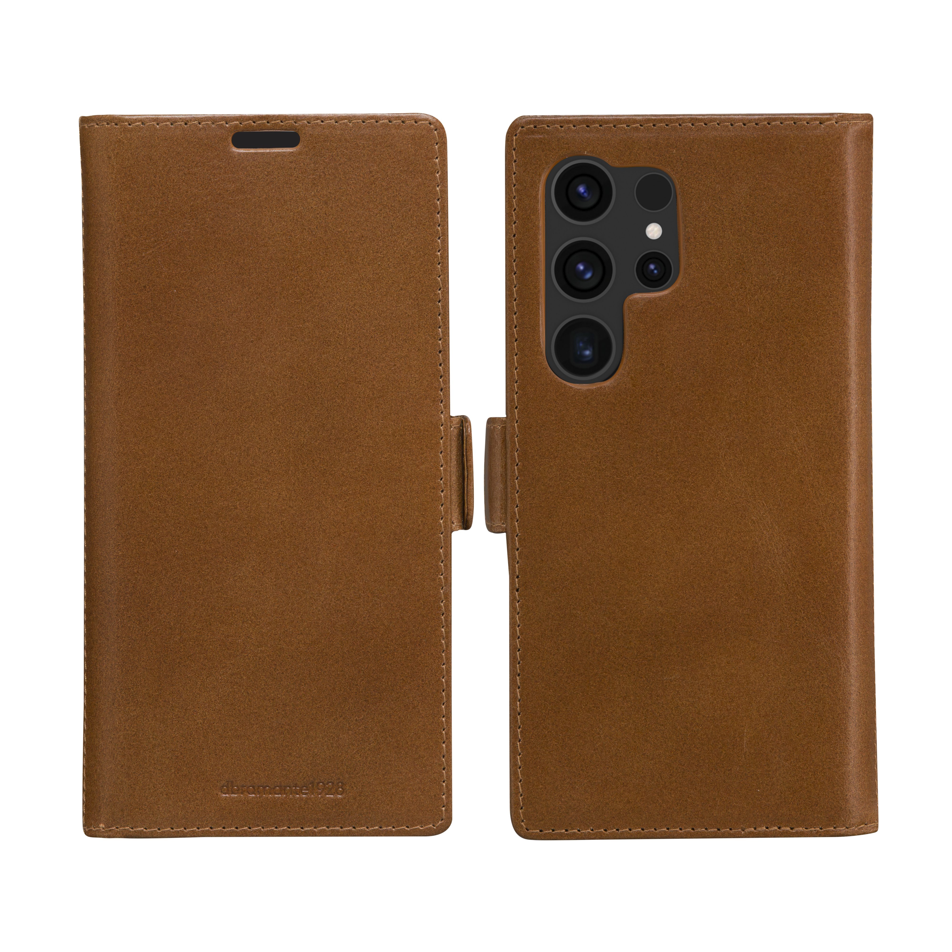 Samsung Galaxy S24 Ultra 2in1 Wallet Case Echtleder Tasche mit RFID Schutz Lynge (LYSUGT006042) - Tan
