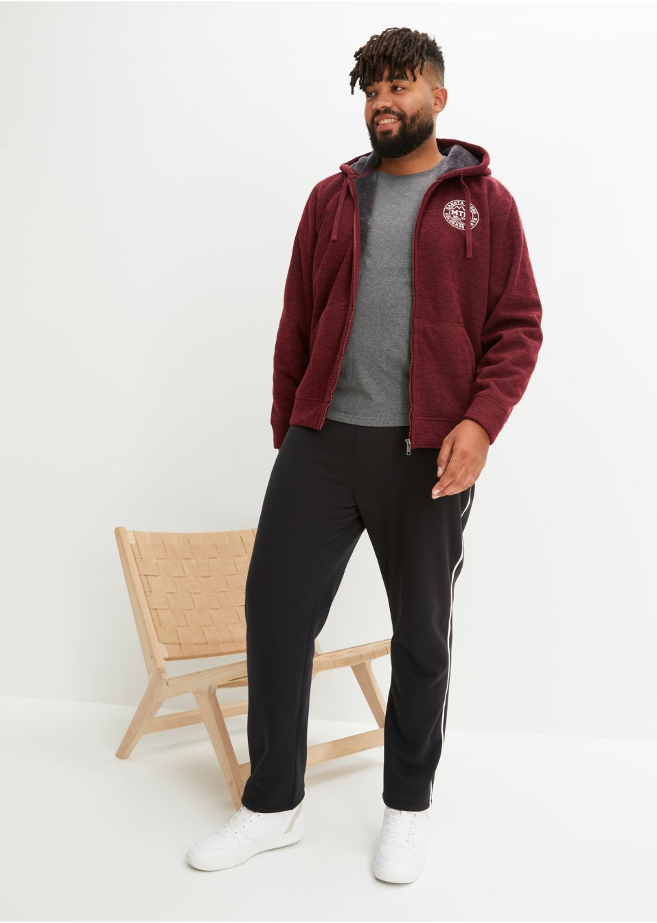 Veste sweat à capuche avec doublure peluche