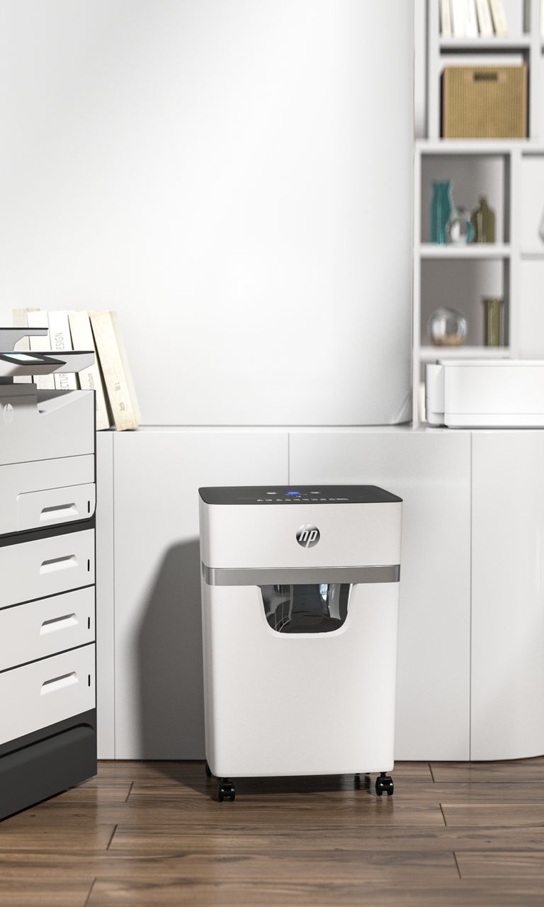 HP Aktenvernichter OneShred 15CC 15 Blatt Papier Kreditkarten Heftklammern