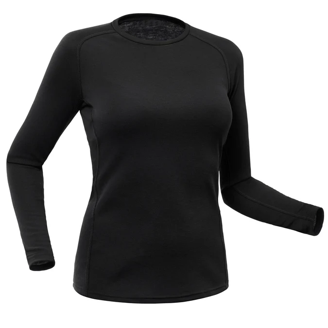 Camiseta térmica feminina Decathlon Wedze para esqui - BL 100 - Preta
