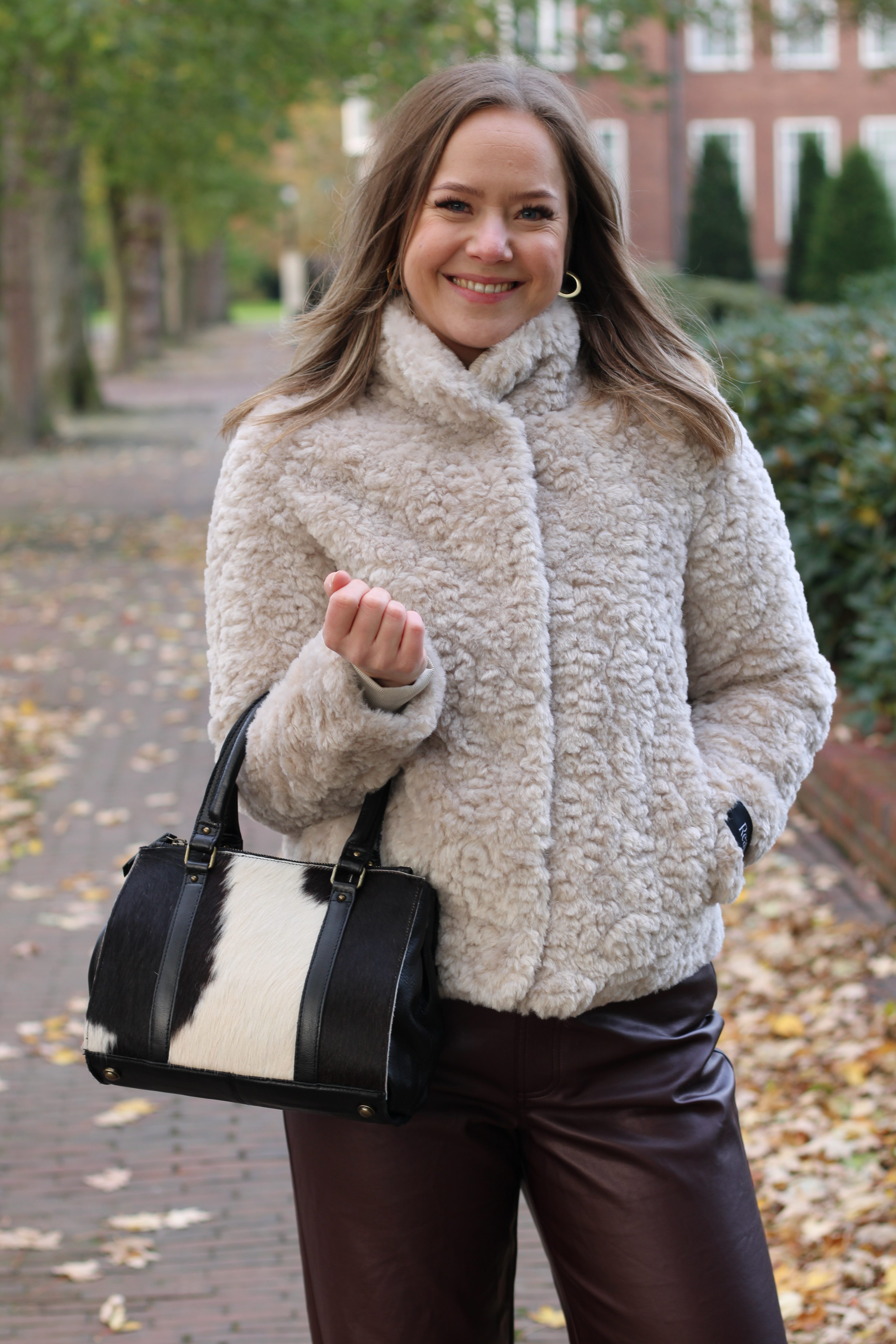 Rino & Pelle - Kion Faux Fur Jacket With High Neck - Beige