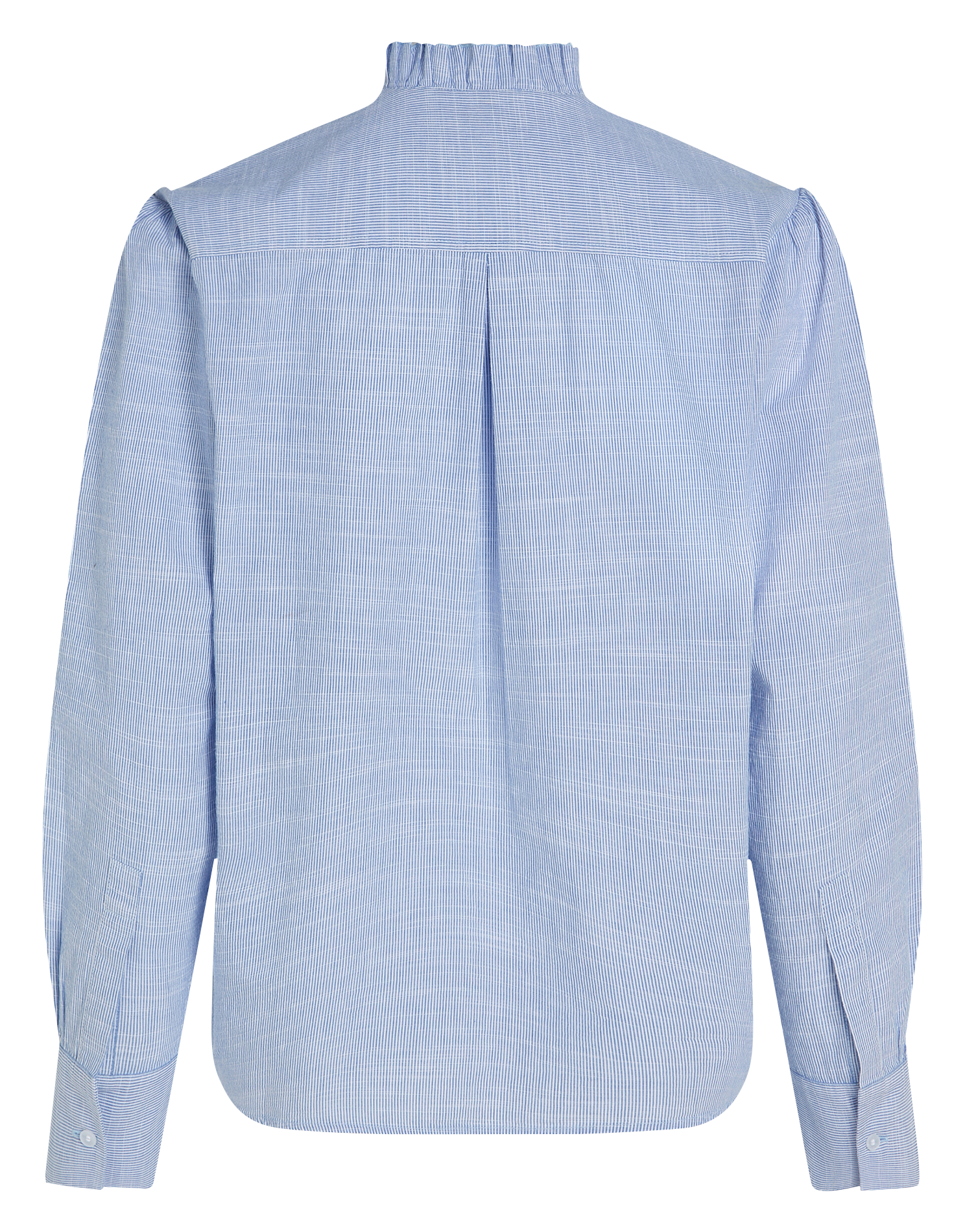 Chemise rayée à volants en coton bio | Bleu