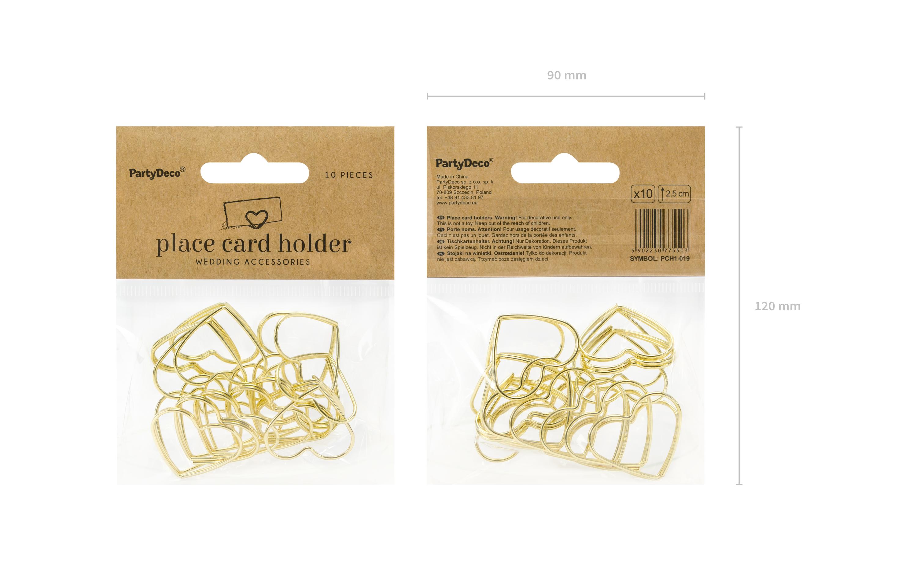 Tischkarte Blumenkranz 2.5 cm, 10 Stück, GoldTischkartenhalter für den gedeckten Tisch an der Hochzeit und Festen wie Geburtstagspartys oder Silvester