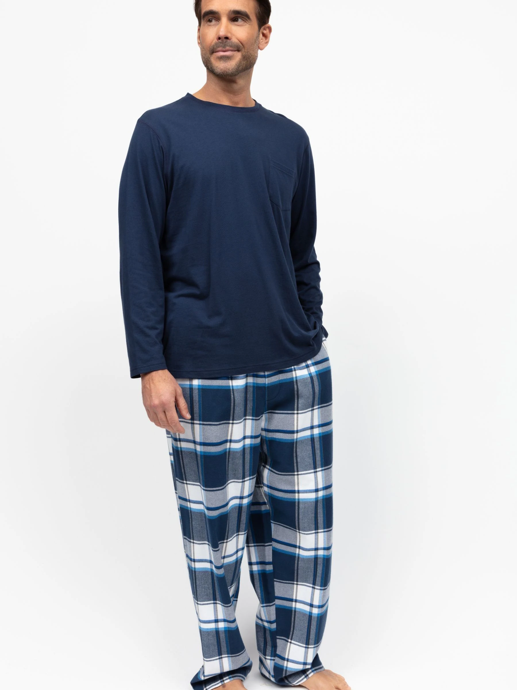 Cyberjammies Ruit pyjamabroek en effen jersey T-shirt