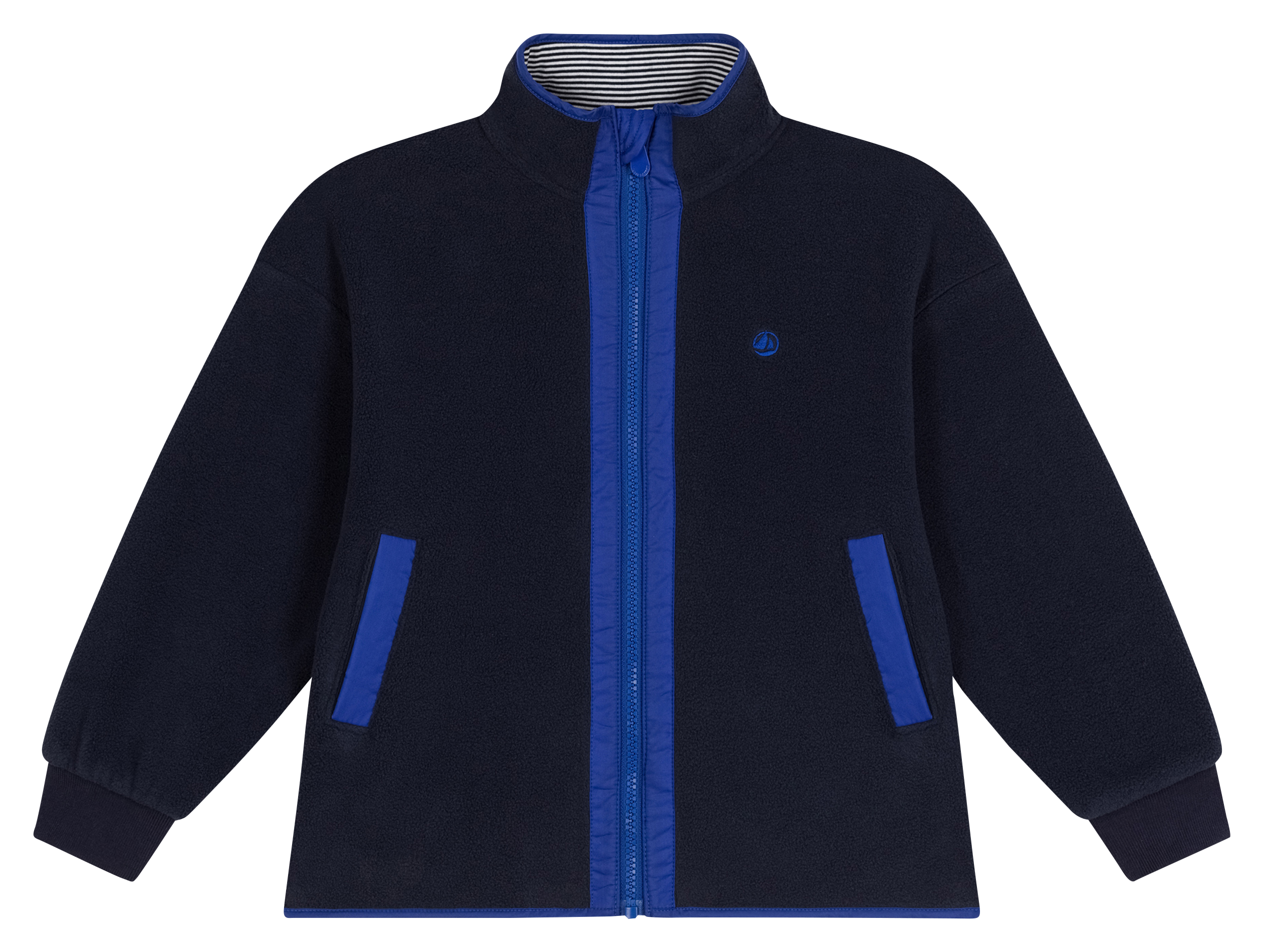 Veste polaire droite à col montant | Bleu