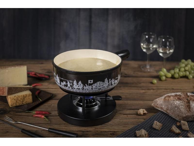 Kuhn Rikon Fondue-Caquelon Induktion Alpweide Schwarz Fonduepfanne