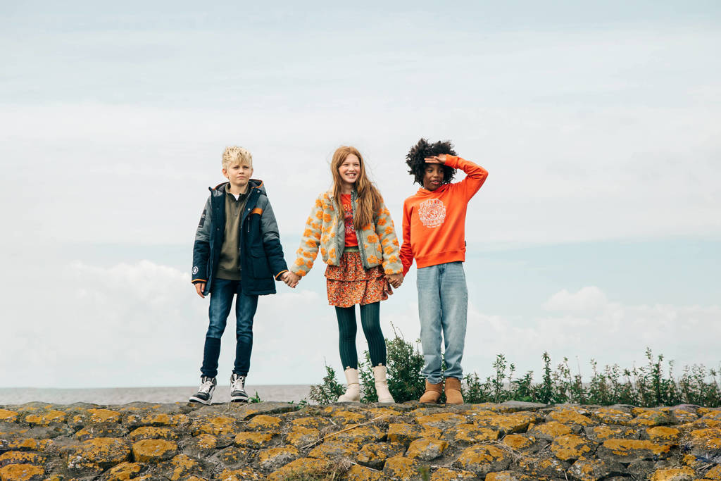 Me & My Monkey hoodie Nova met printopdruk terra