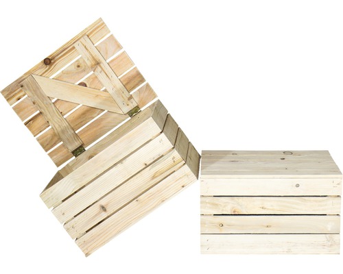 Houten kist, natuurlijke afwerking, 50x40x30 cm
