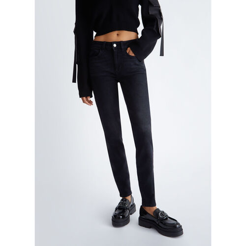 Liu Jo - Vaqueros pitillo negros con strass Negro