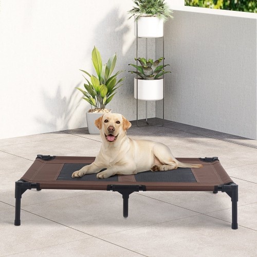 Cama elevada para cães PawHut, marrom