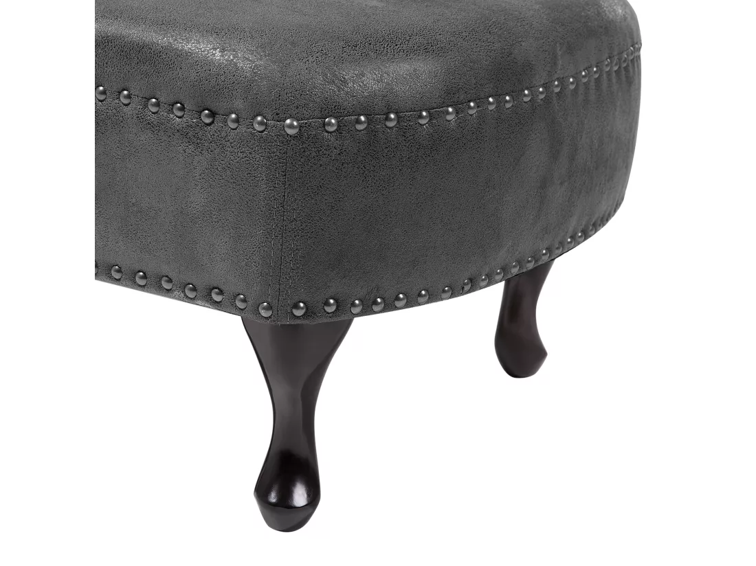 Chaise longue Chesterfield grise en cuir PU NIMES
