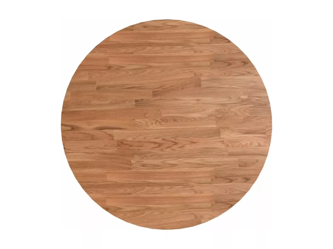 Table de bar marron clair Ø60x89,5 cm bois massif de chêne