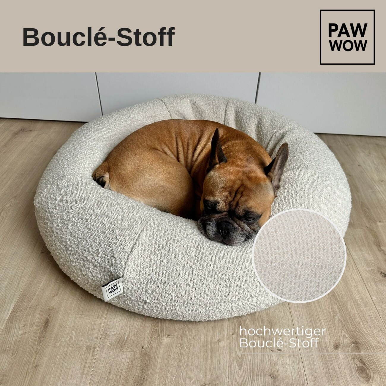 PAW WOW Hundebett LENI Bouclé Beige