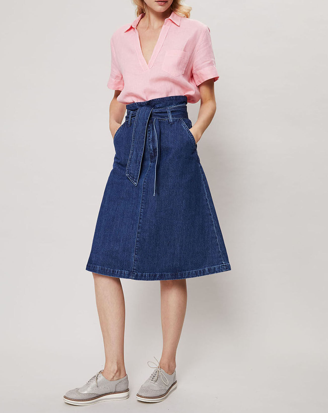 J.Crew Top 100% Lin Ranita Popover rose