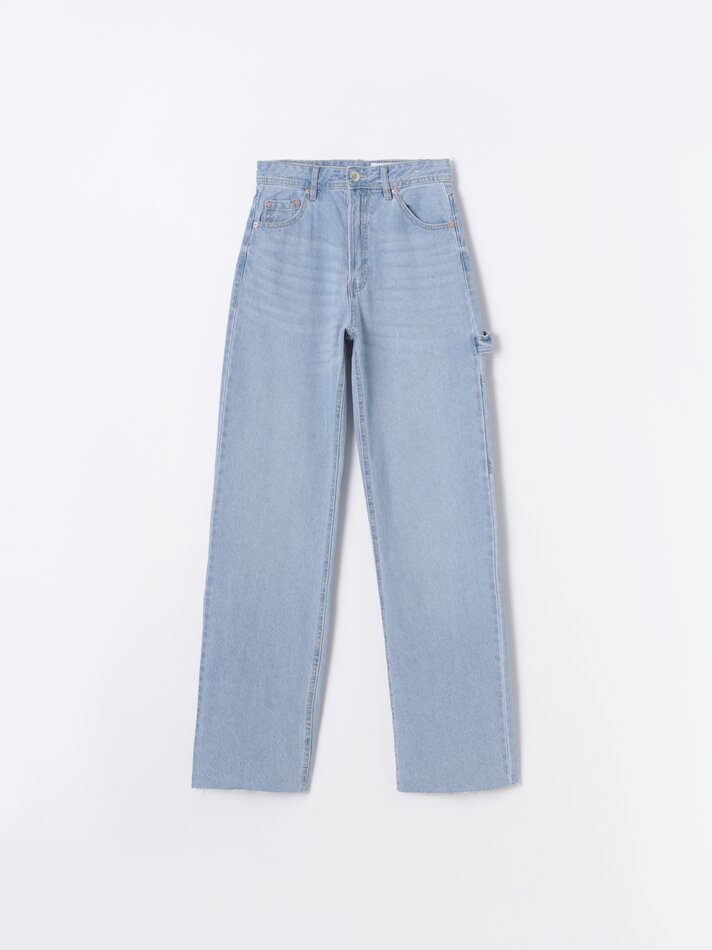 Calça jeans de perna larga - Índigo