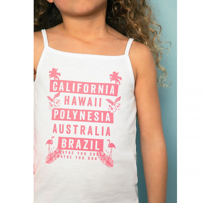 Débardeur en jersey print fantaisie pour fille - Blanc