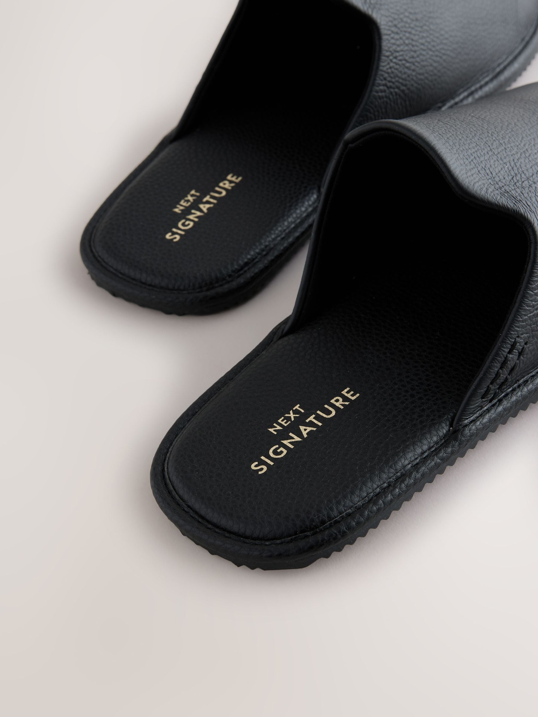 Zwart - Signature Leather Mule Slippers