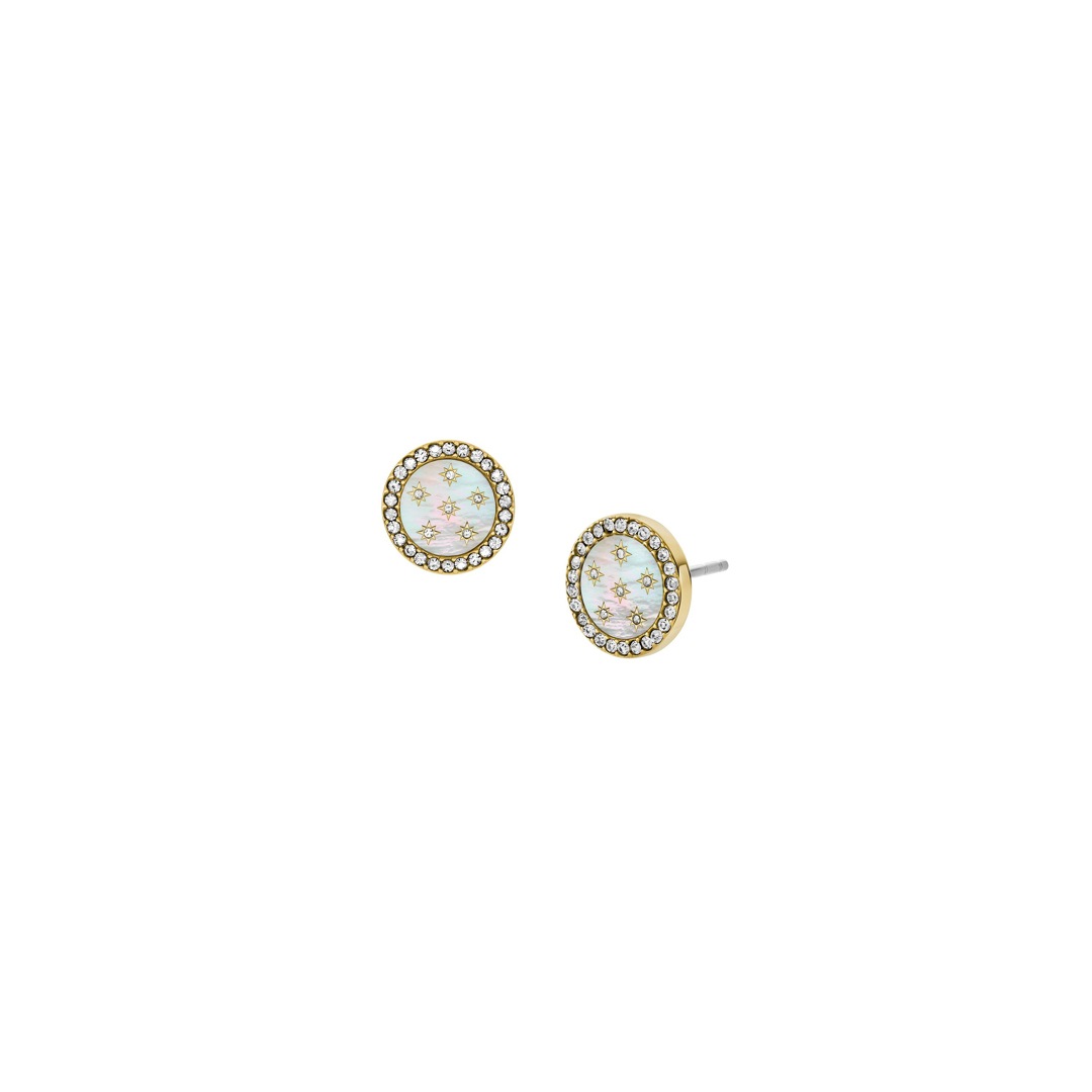 Fossil Ohrstecker Classic Mother-of-Pearl goldfarben