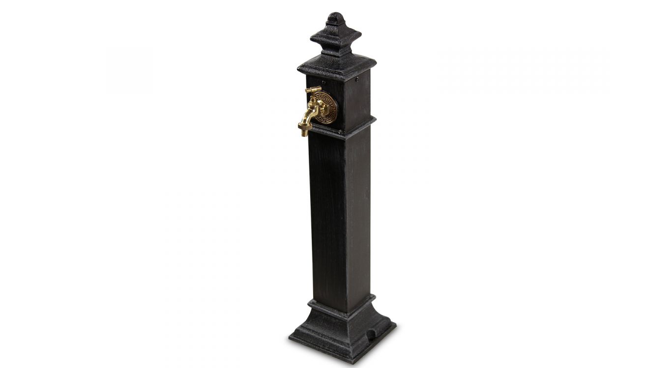 Fontaine de jardin métal gris 19x19x79cm