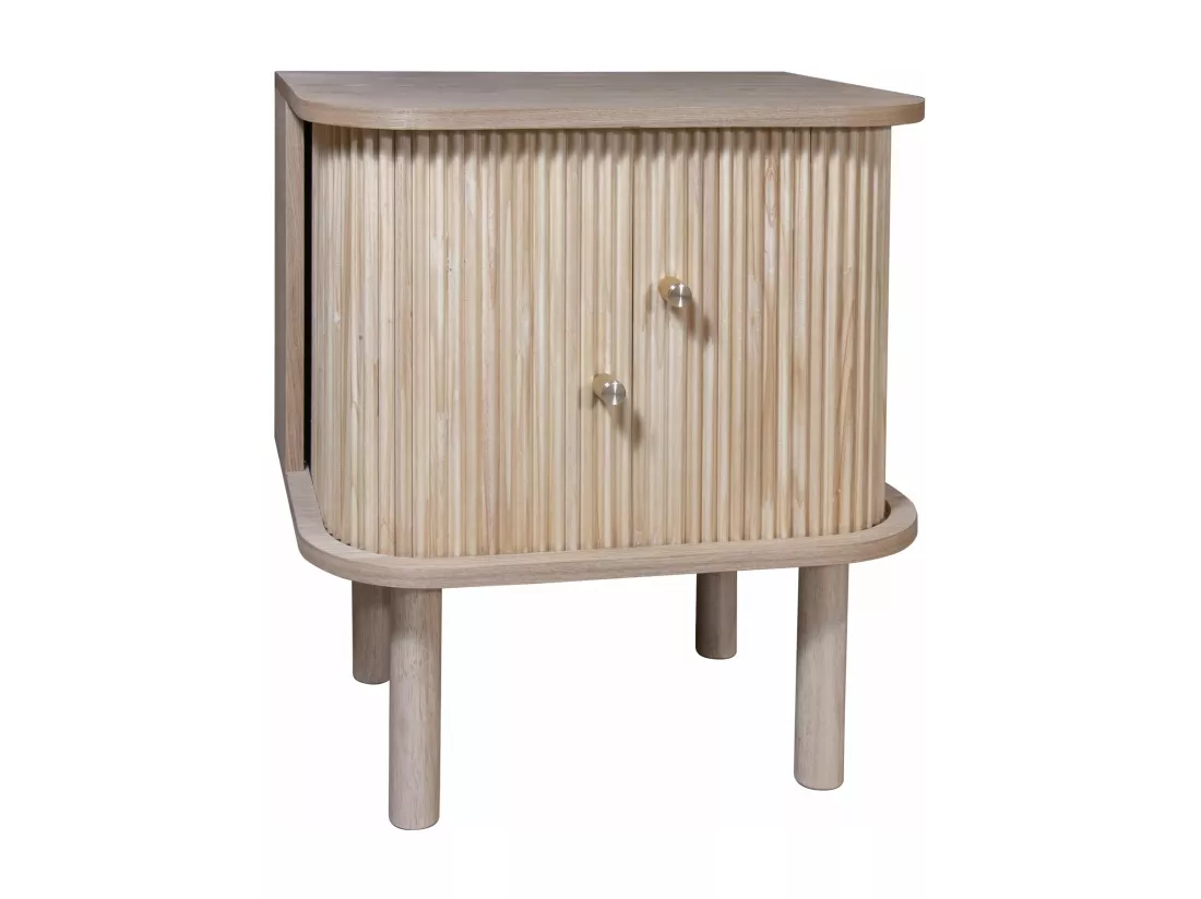 Now's Home - Meuble D'appoint Bois De Pin Naturel Avec Portes 50x39x55cm Hector