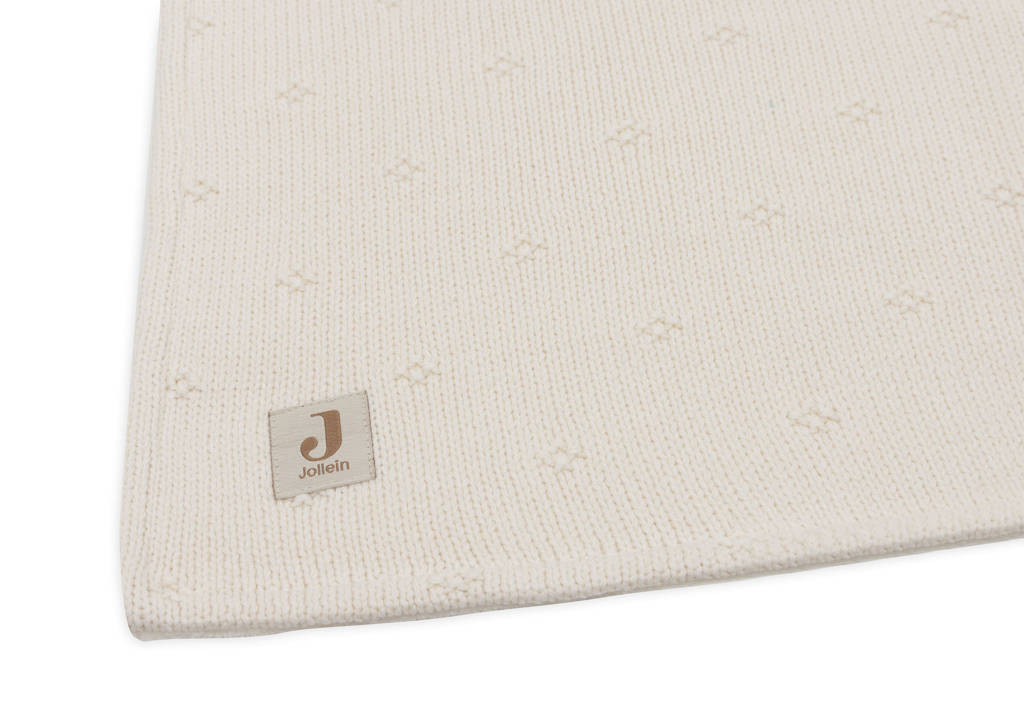 wiegdeken Cosy Knit - Ivory/Velvet