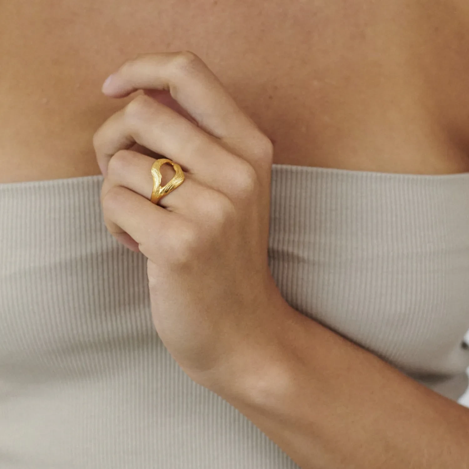 Pernille Corydon Flowing Dreams Ring 18 kt. Forgyldt Sølv R-344-S