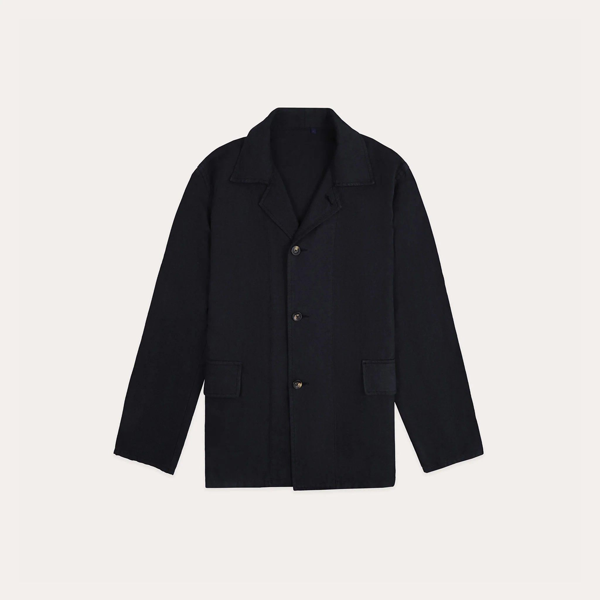 Navy cotton and linen work jacket