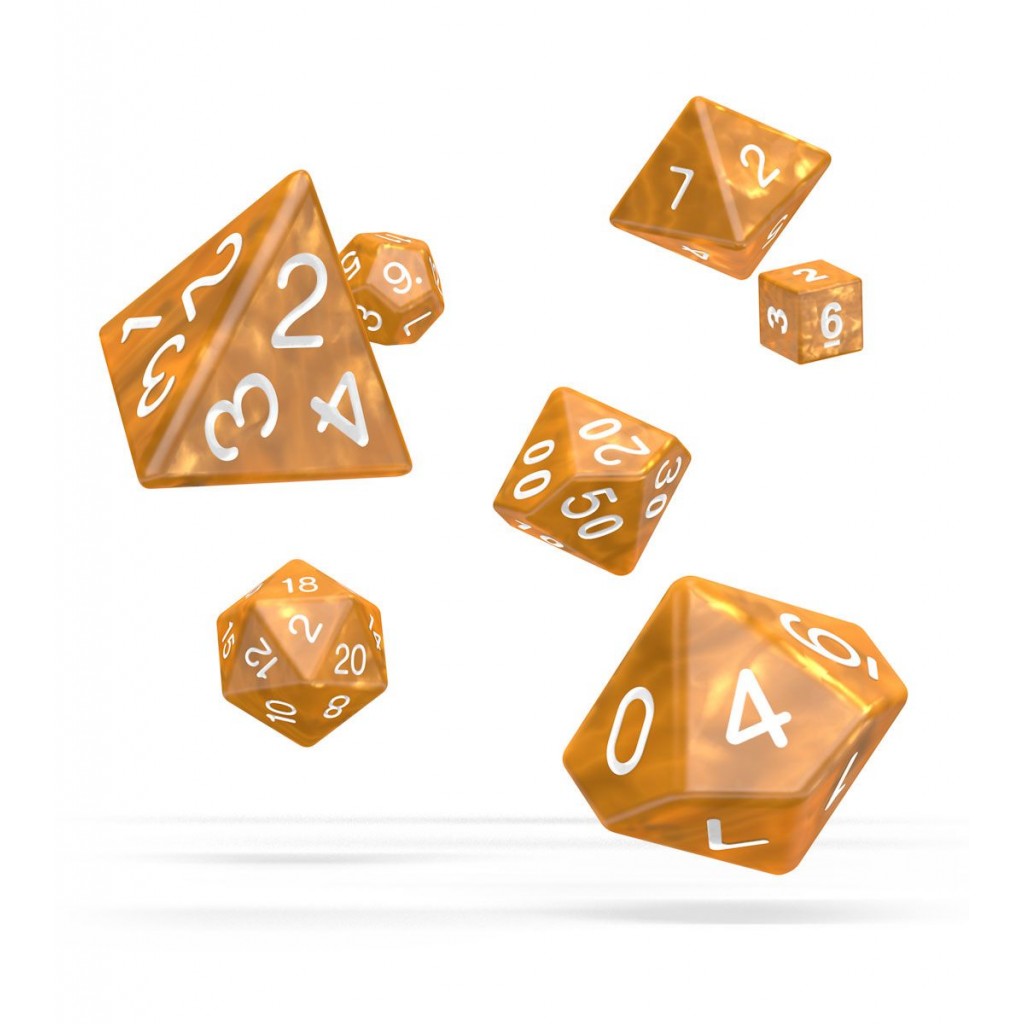 Oakie Doakie Dice dés RPG-Set Marble - Orange (7)