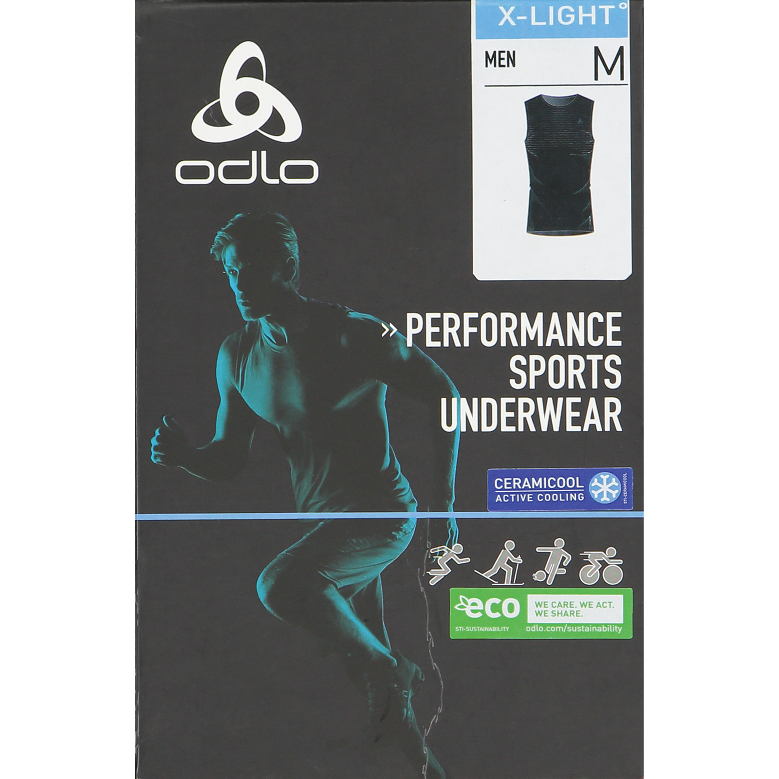 Odlo Herren Base Layer Performance X-Light Singlet XL, schwarz