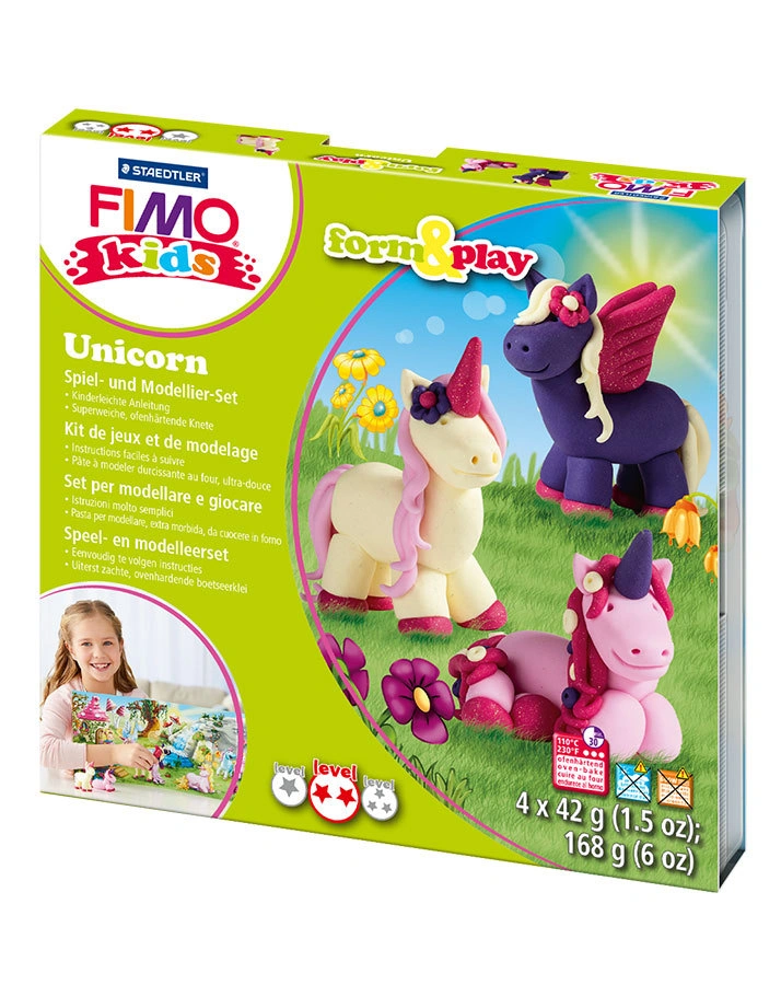 8034 19 LY FIKids form & play Set EINHORN in bunt