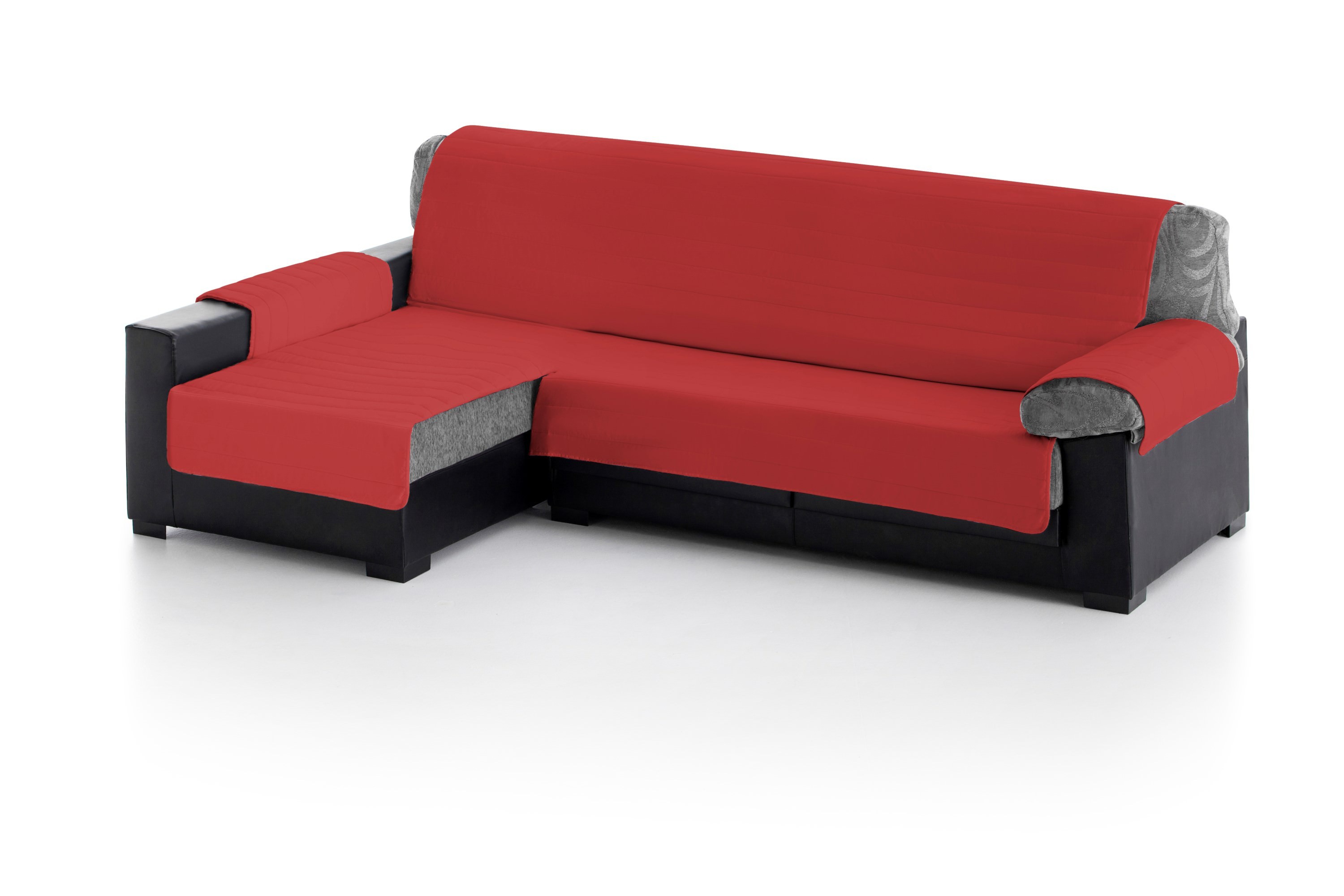 Capa acolchoada para chaise longue esquerda na cor bordô.