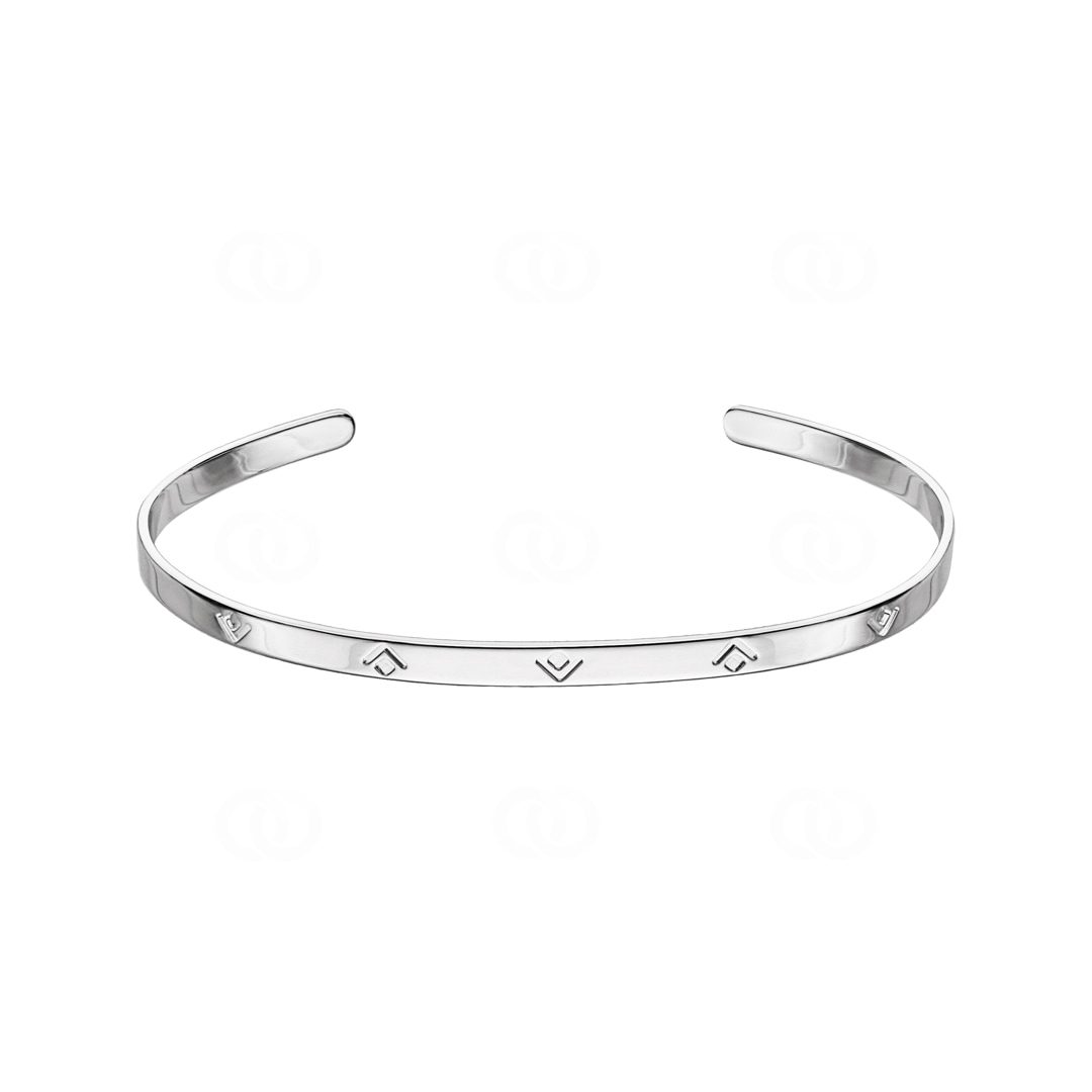 Armreif offen 925 Silber rhodiniert 58 x 48mm