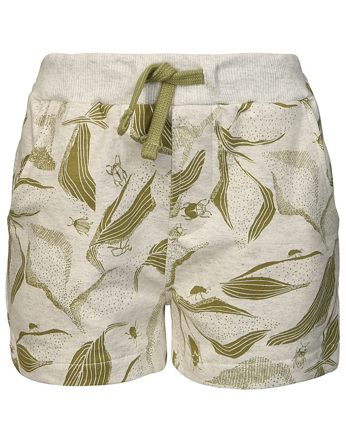 Sweat-Shorts INSEKTEN in beige melange/grün