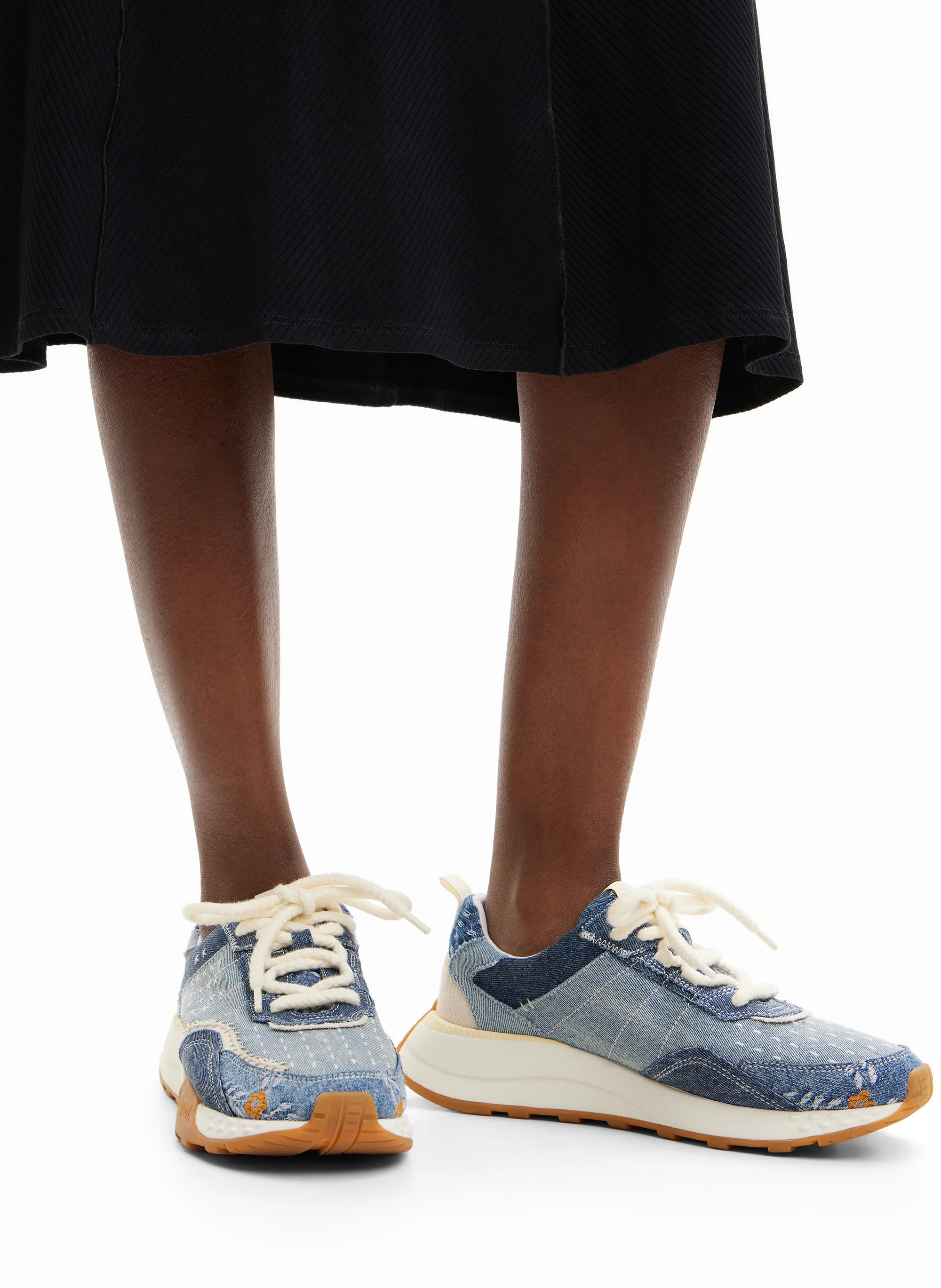 Basket basse en coton mélangé | Bleu