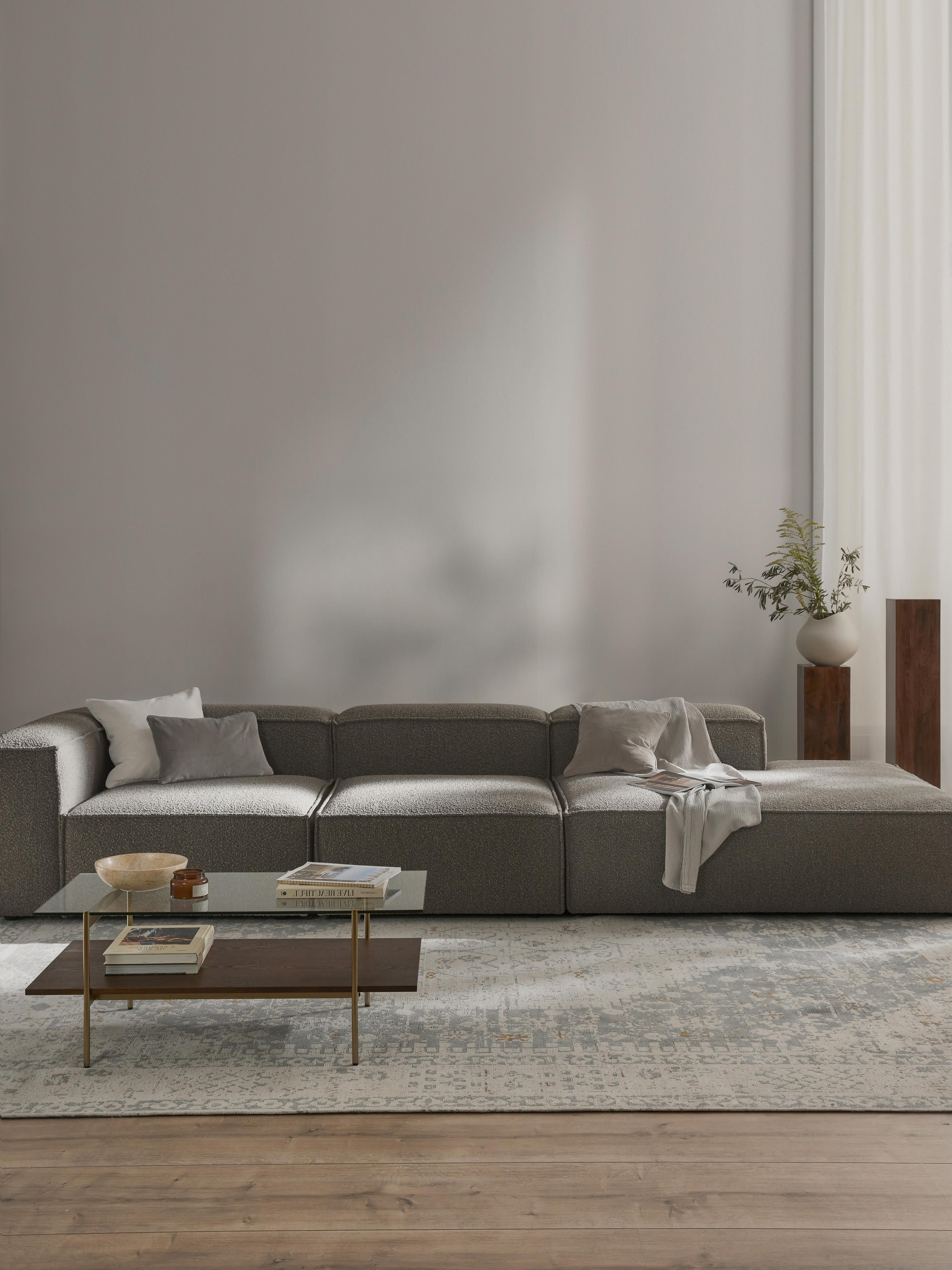 Modulaire XL chaise longue Lennon uit bouclé