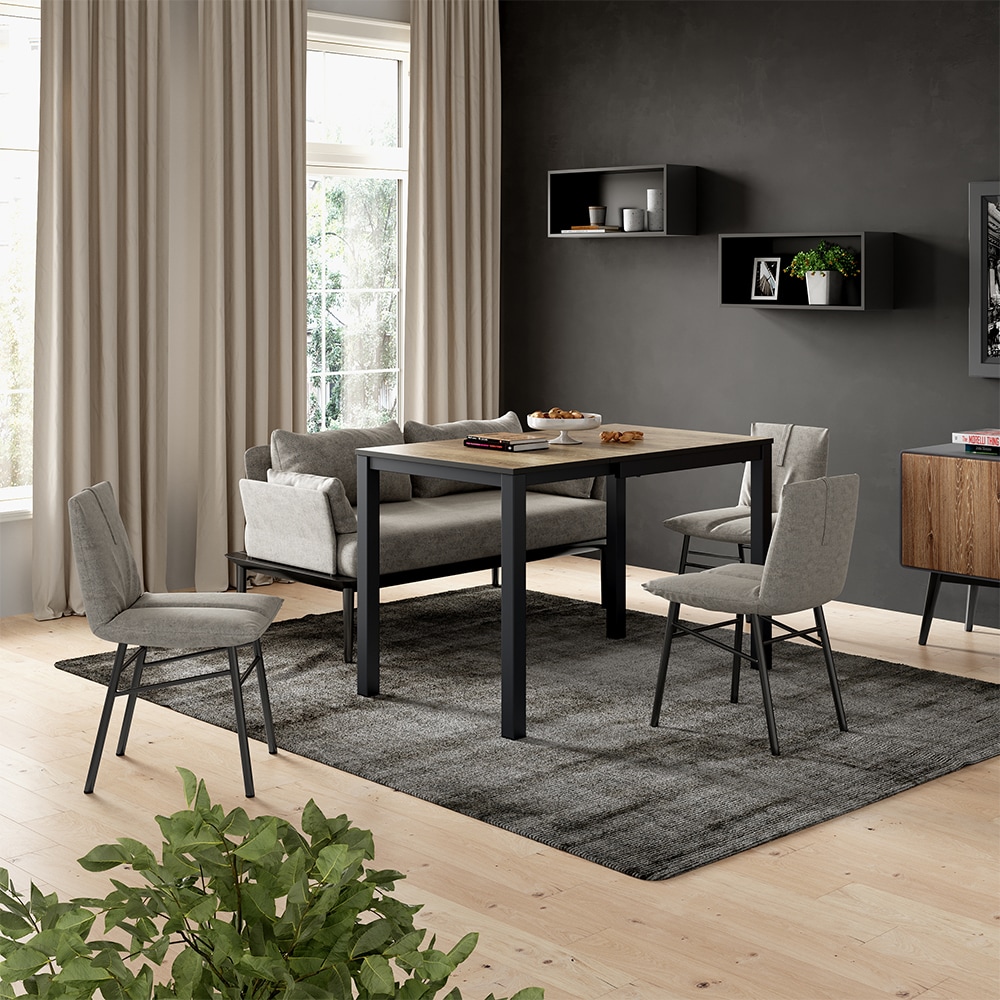 Vicco Esstisch Granny Eiche rustikal Anthrazit 120 x 70 cm ausziehbar