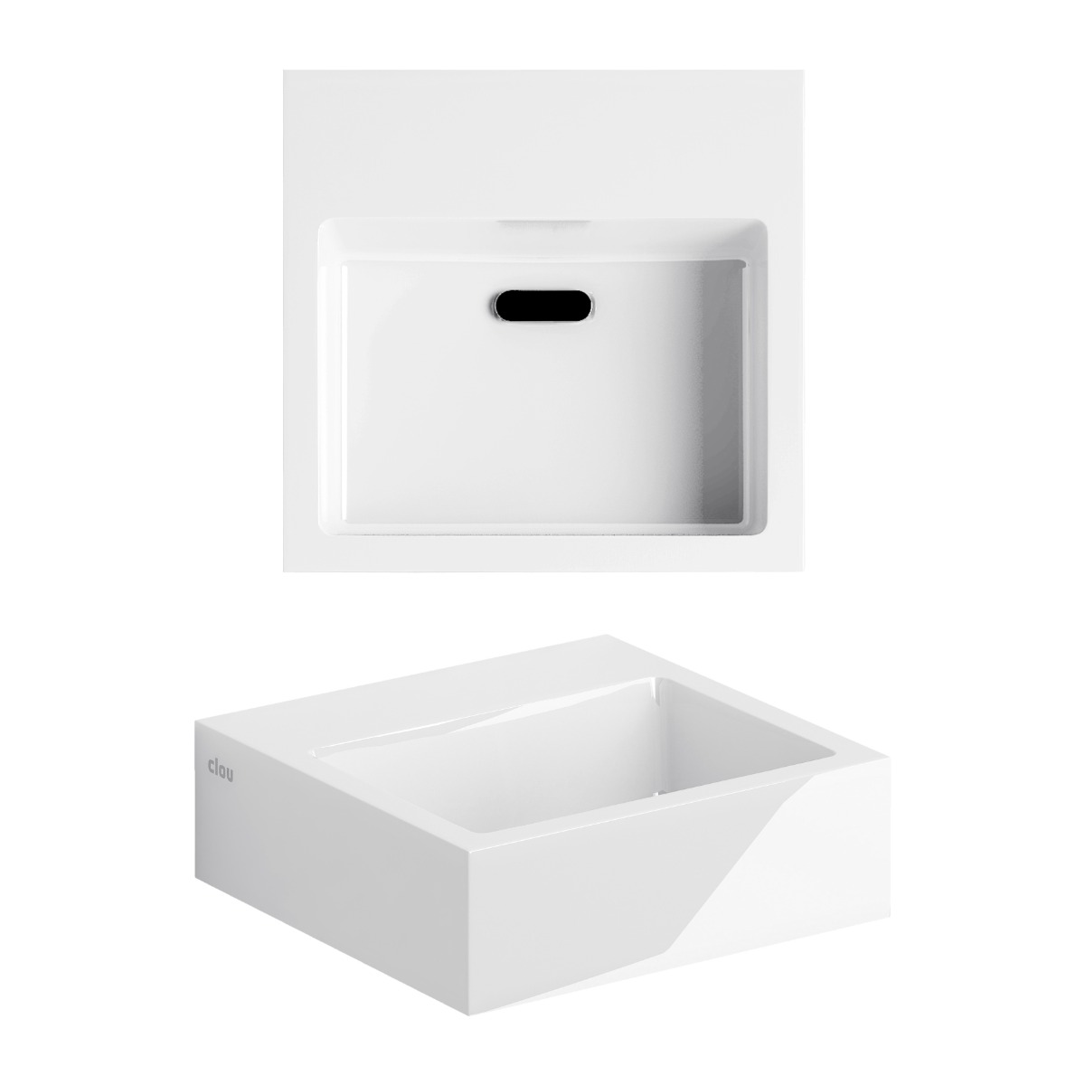 Clou Flush 1 fontein 28cm mineraalmarmer wit glans