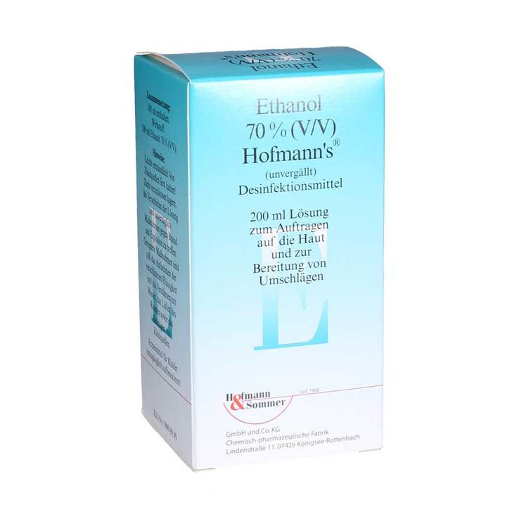Ethanol 70% V / V Hofmann`s, 200 ml