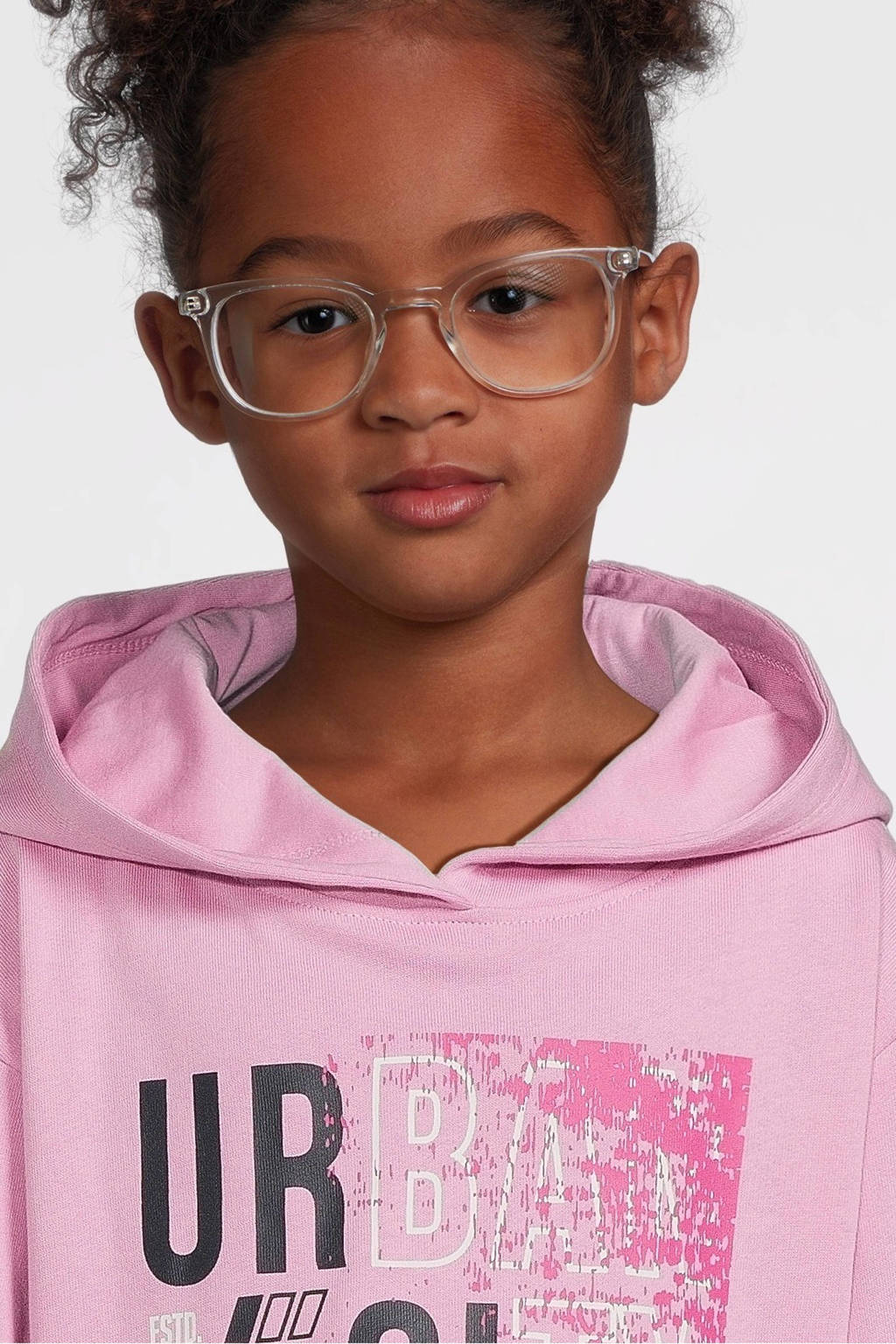 NAME IT hoodie NKFVIALA met printopdruk roze