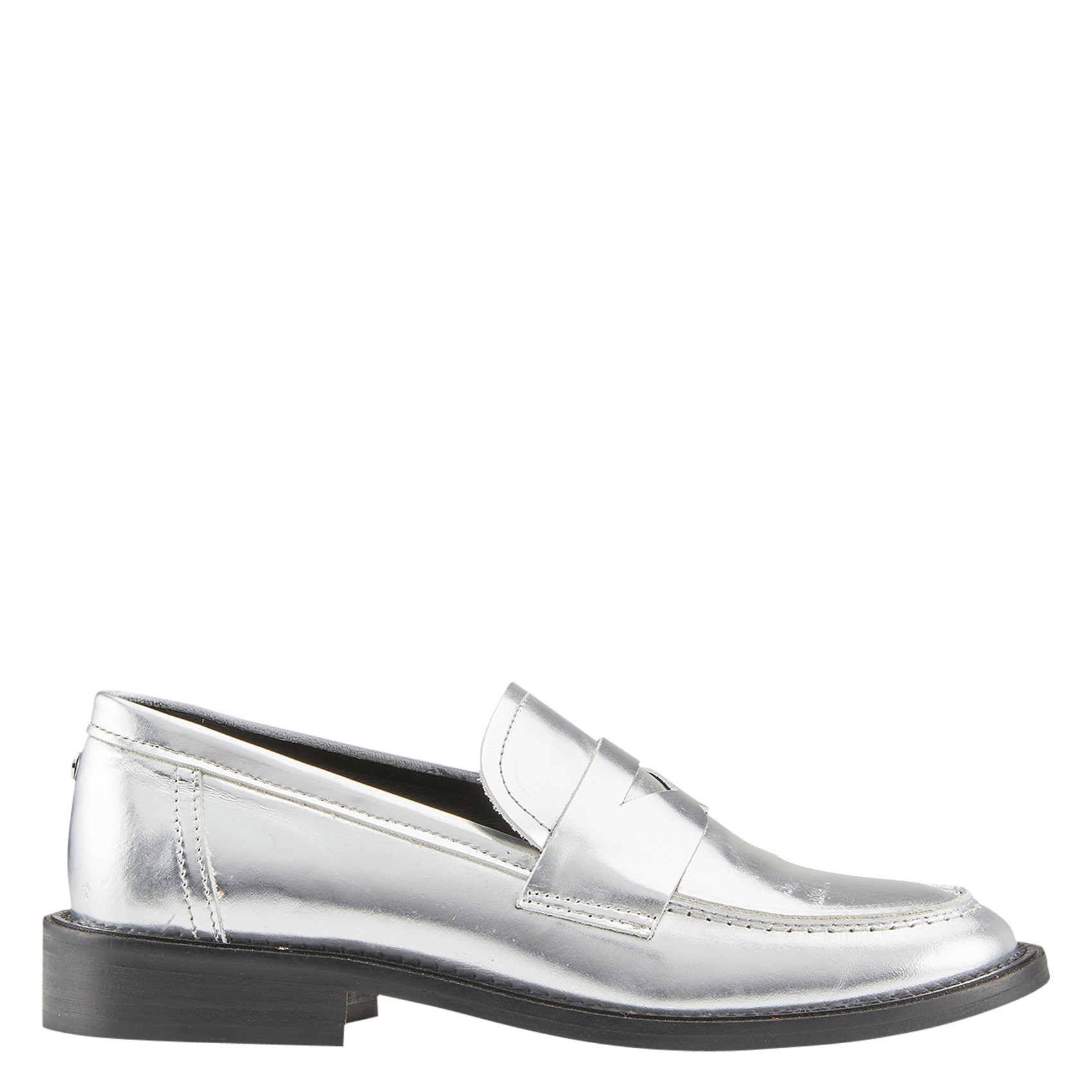 PALMA - Mocassins en cuir métallisé | Argent