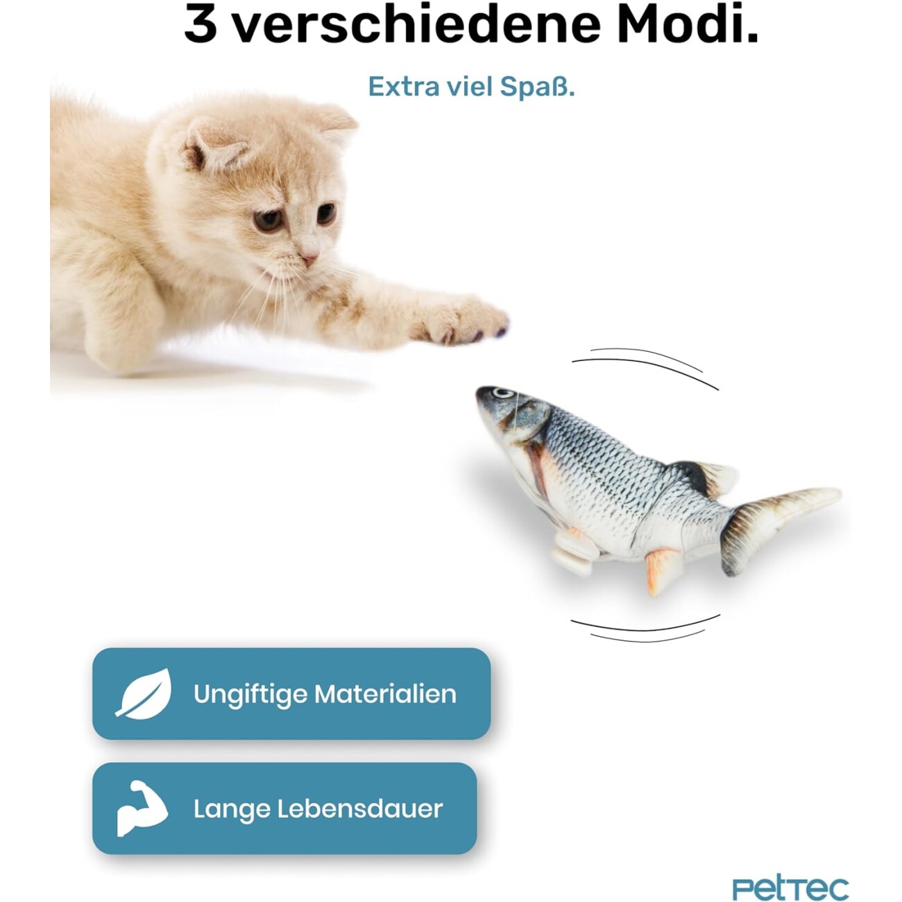 PetTec interaktives Plüschtier für Katzen - Fisch